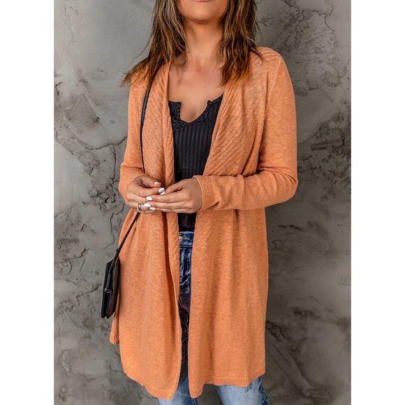 Ribbed Open Front Cardigan - Picture 4 of 5